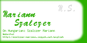 mariann szalczer business card